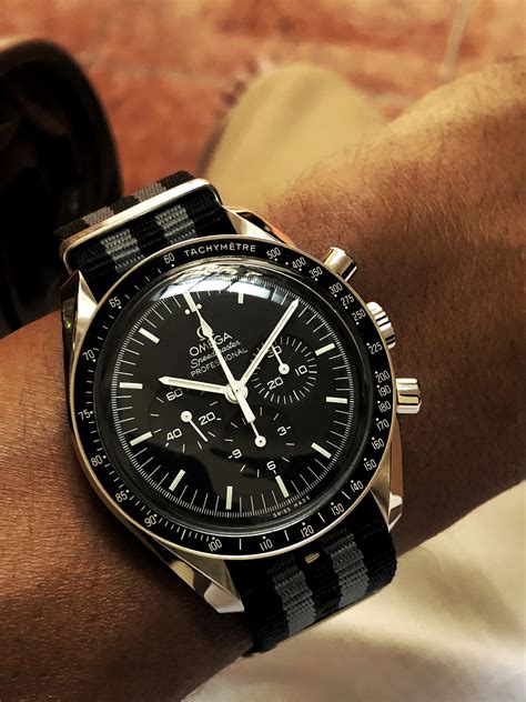 can the 19mm omega nato strap fit omega speedmaster reduced|omega speedmaster nato strap size.